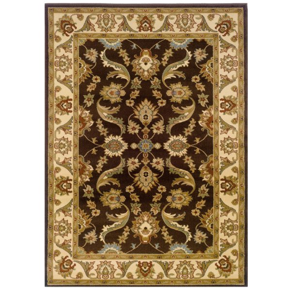 LR Resources Adana 80371 Brown Cream Area Rug For Cheap