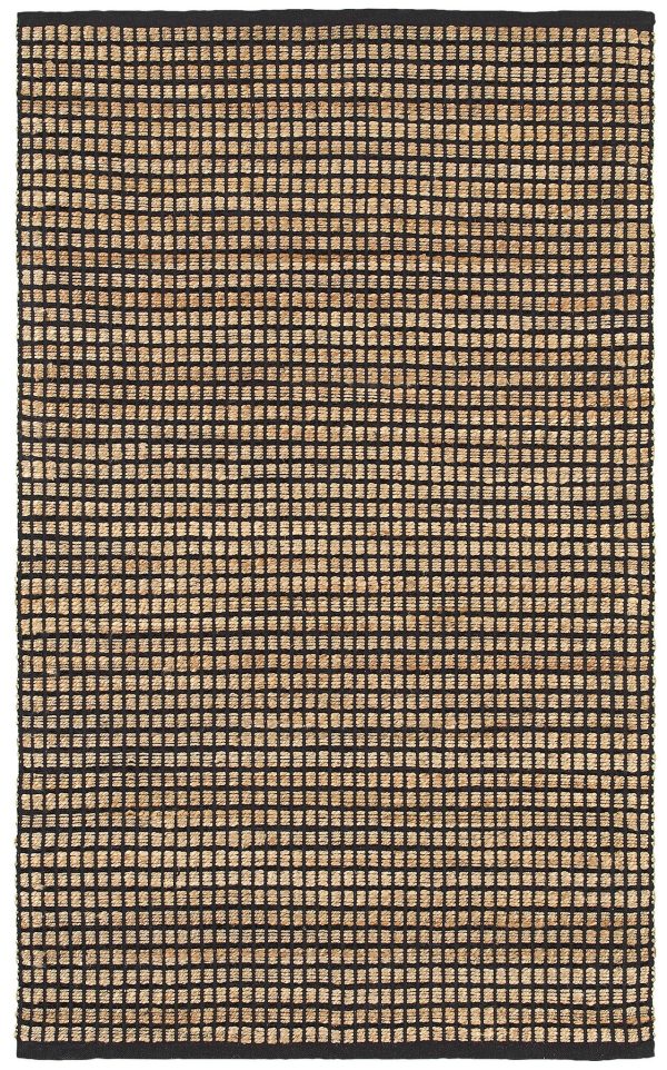 LR Resources Natural Fiber 03319 Black Area Rug Supply