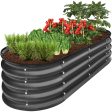 4X2X1Ft Outdoor Raised Metal Oval Garden Bed, Planter Box for Vegetables, Flowers - Sage Green Discount