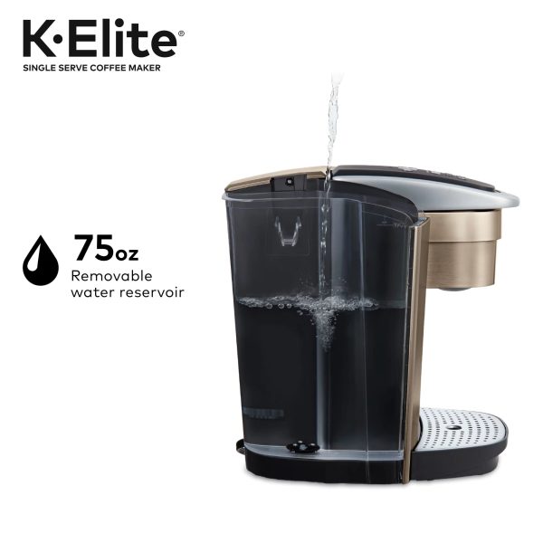 K-Elite, Single Serve K-Cup Pod Coffee Maker, Brushed Gold Online Sale