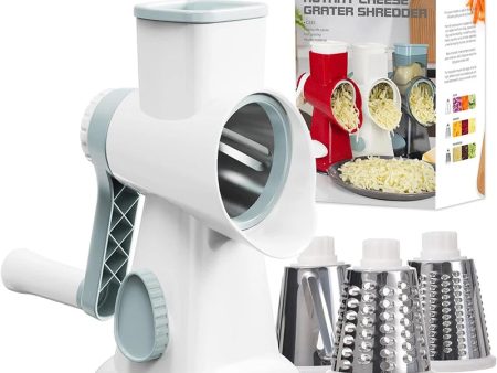 3 in 1 Rotary Cheese Grater Versatile Manual Vegetable Slicer Peanut Nuts Grinder Cheese Vegetable Shredder Clear JT242 For Cheap