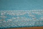 Momeni Lace Embroided LAC-2 Teal Area Rug For Sale