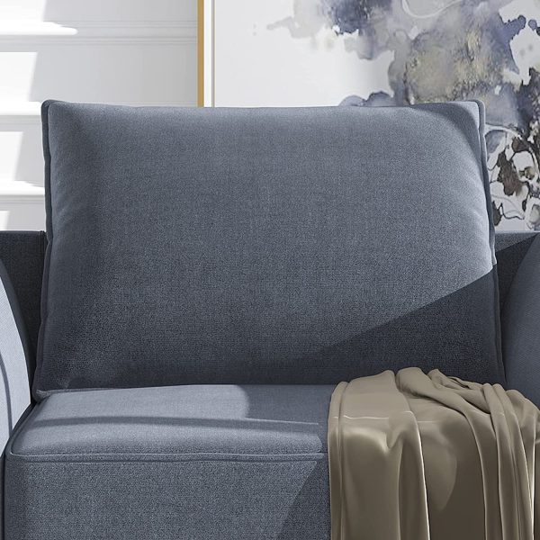 3 Piece Sofa Sets for Living Room Furniture Couch Set Modular Sofa Set with Polyester Fabric 3 Seats Sofa Loveseat and Armchair in Bluish Grey Sale